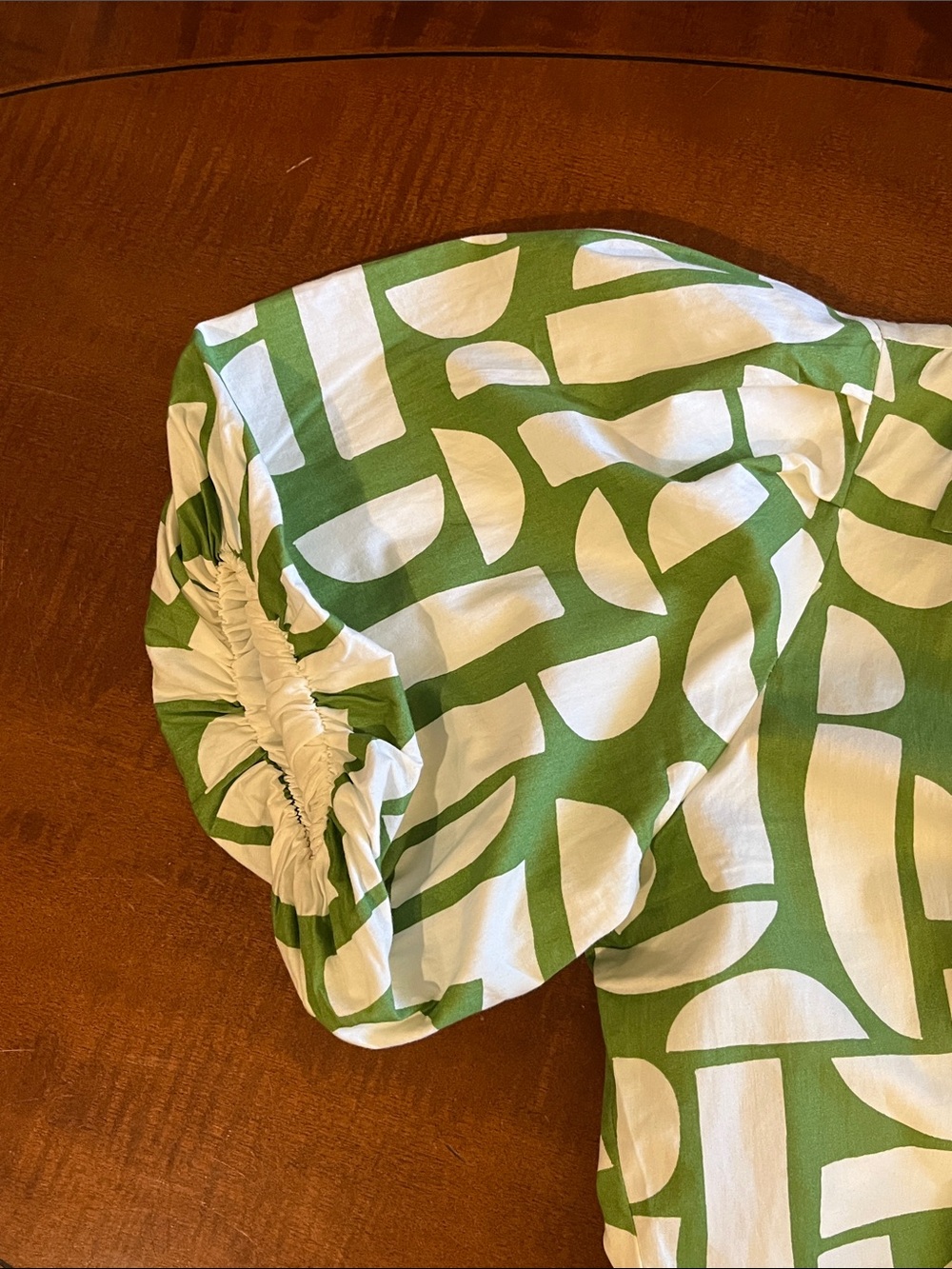 Jessica Simpson summer midi dress. Short puff sleeves, tiered skirt, geometric M - Picture 5 of 11